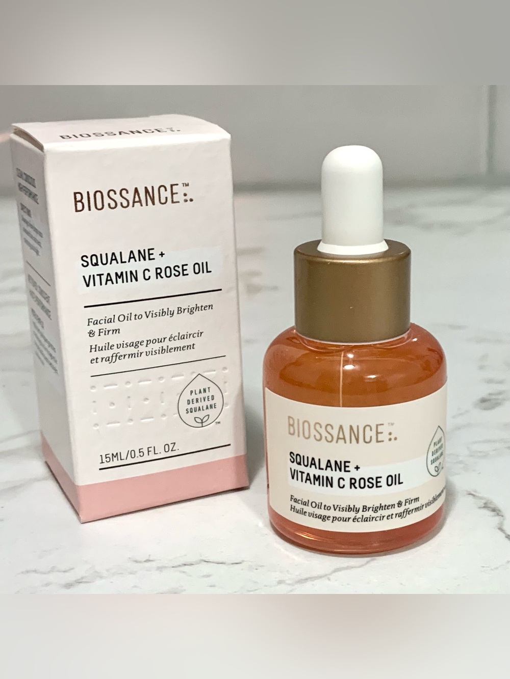 BIOSSANCE SQUALANE+ VITAMIN C ROSE FACIAL OIL 0.5oz